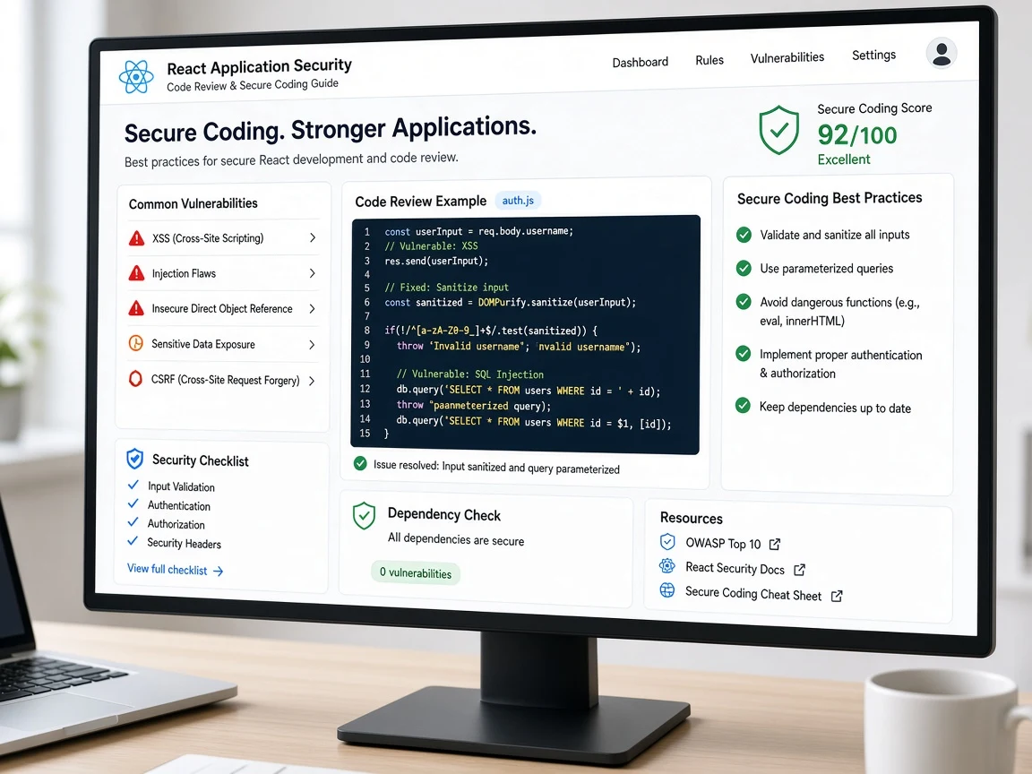 Application Security for React JS development