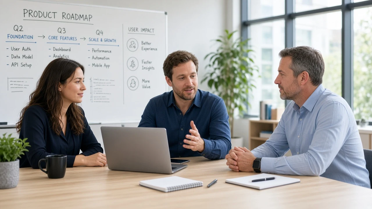 Software experts planning application growth