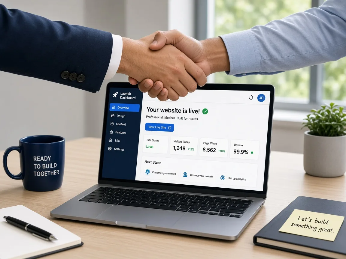 Developers preparing a web solution for launch