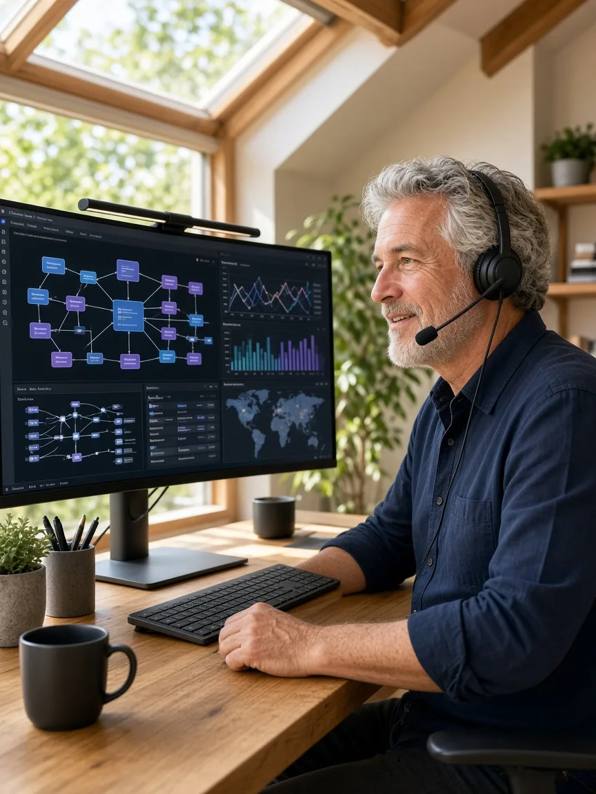 Senior cloud engineer collaborating with USA business