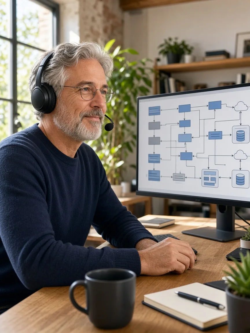 Senior .NET engineer collaborating with USA business