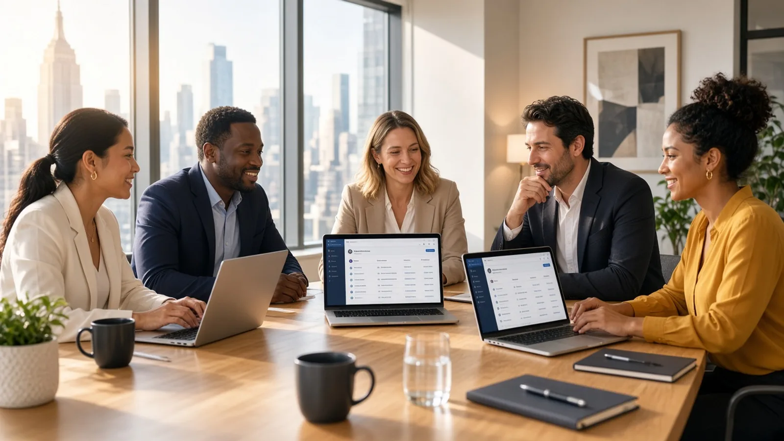 USA business team discussing Salesforce developer requirements