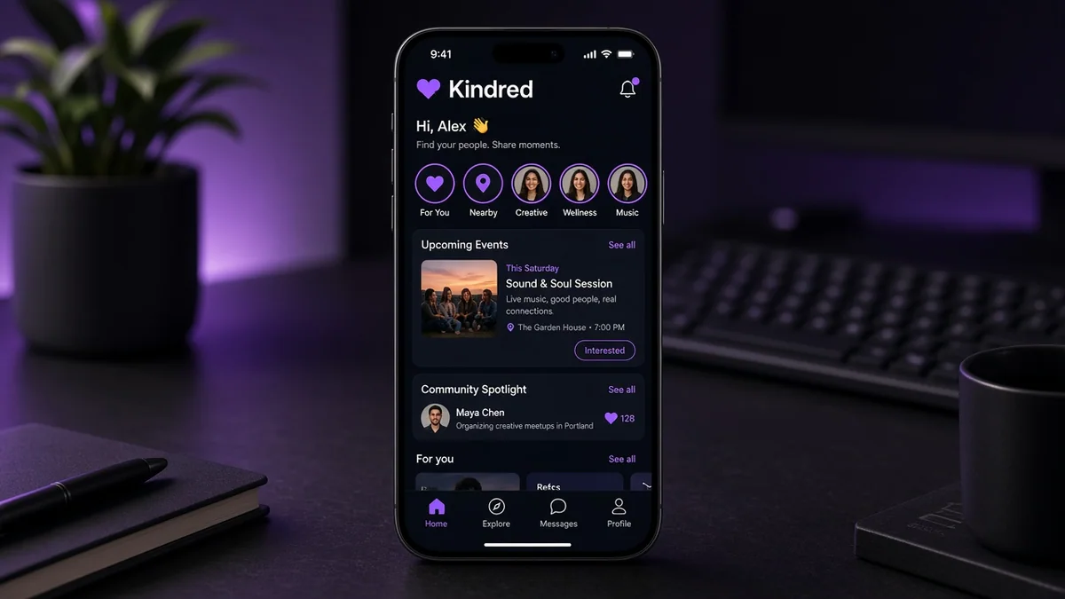 Kindred app screenshot