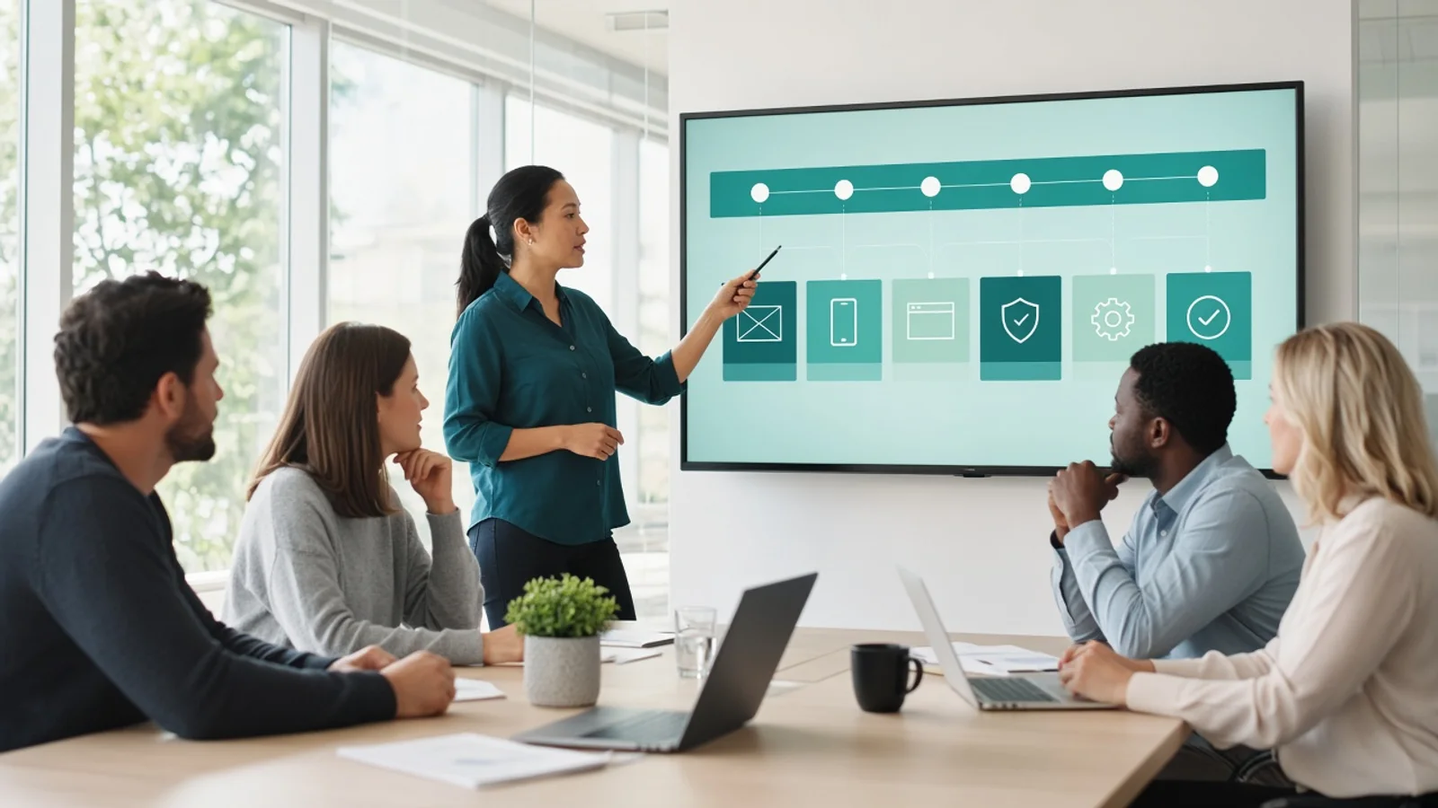 Full stack development planning session with application experts