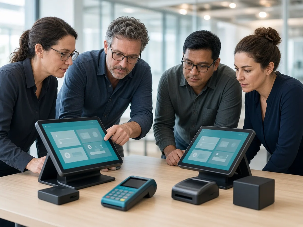 Experienced POS developers collaborating on point of sale solutions