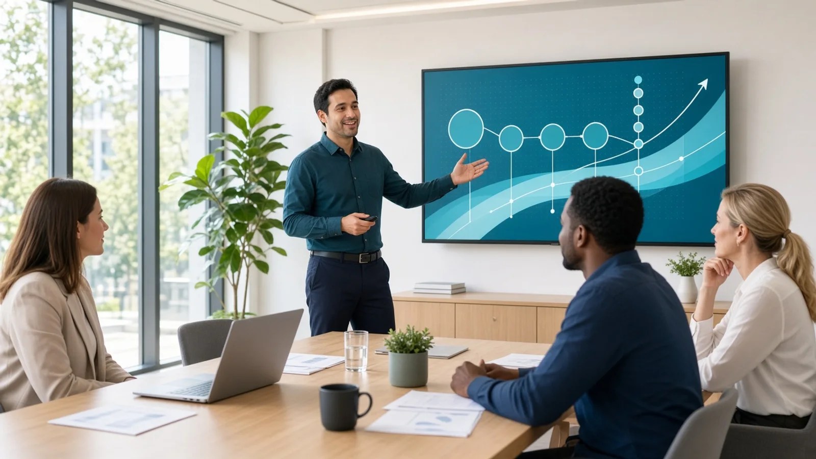Software strategy planning session with consulting specialists