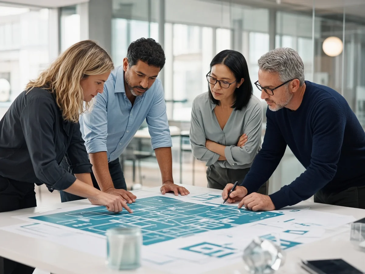 Experienced software consultants collaborating on strategy