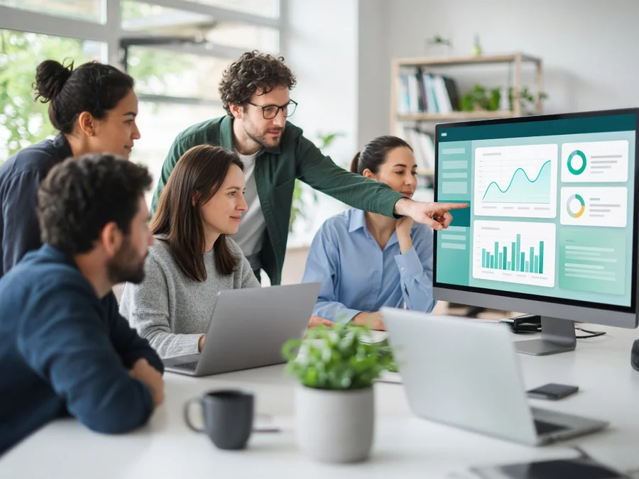 Experienced web app developers collaborating on product delivery