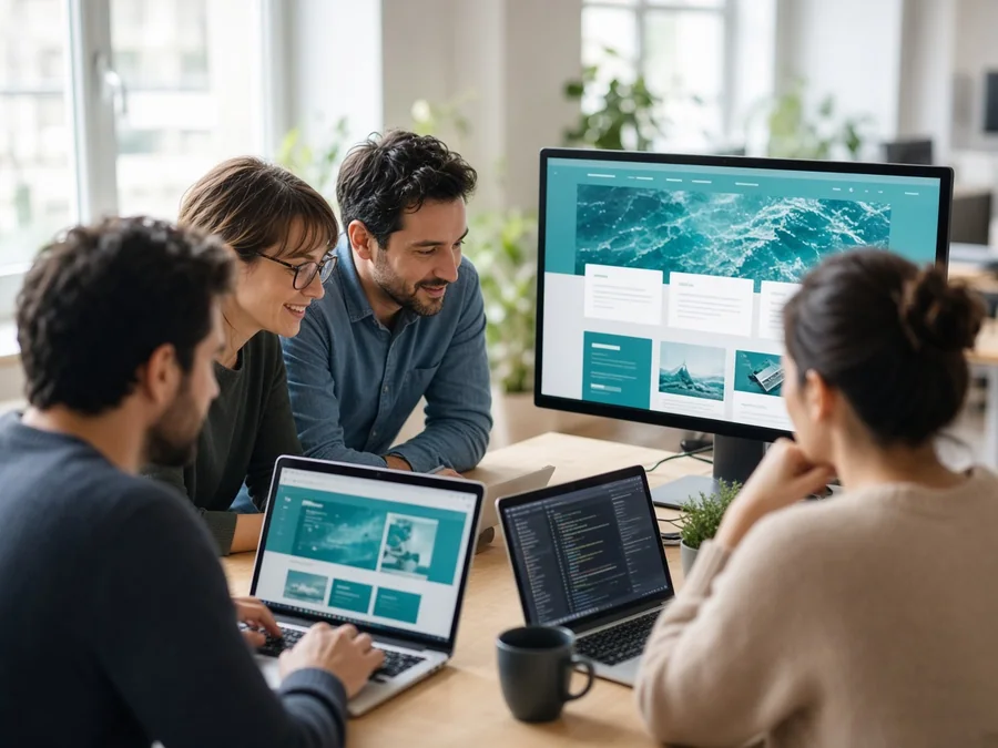 Experienced website developers collaborating on product delivery