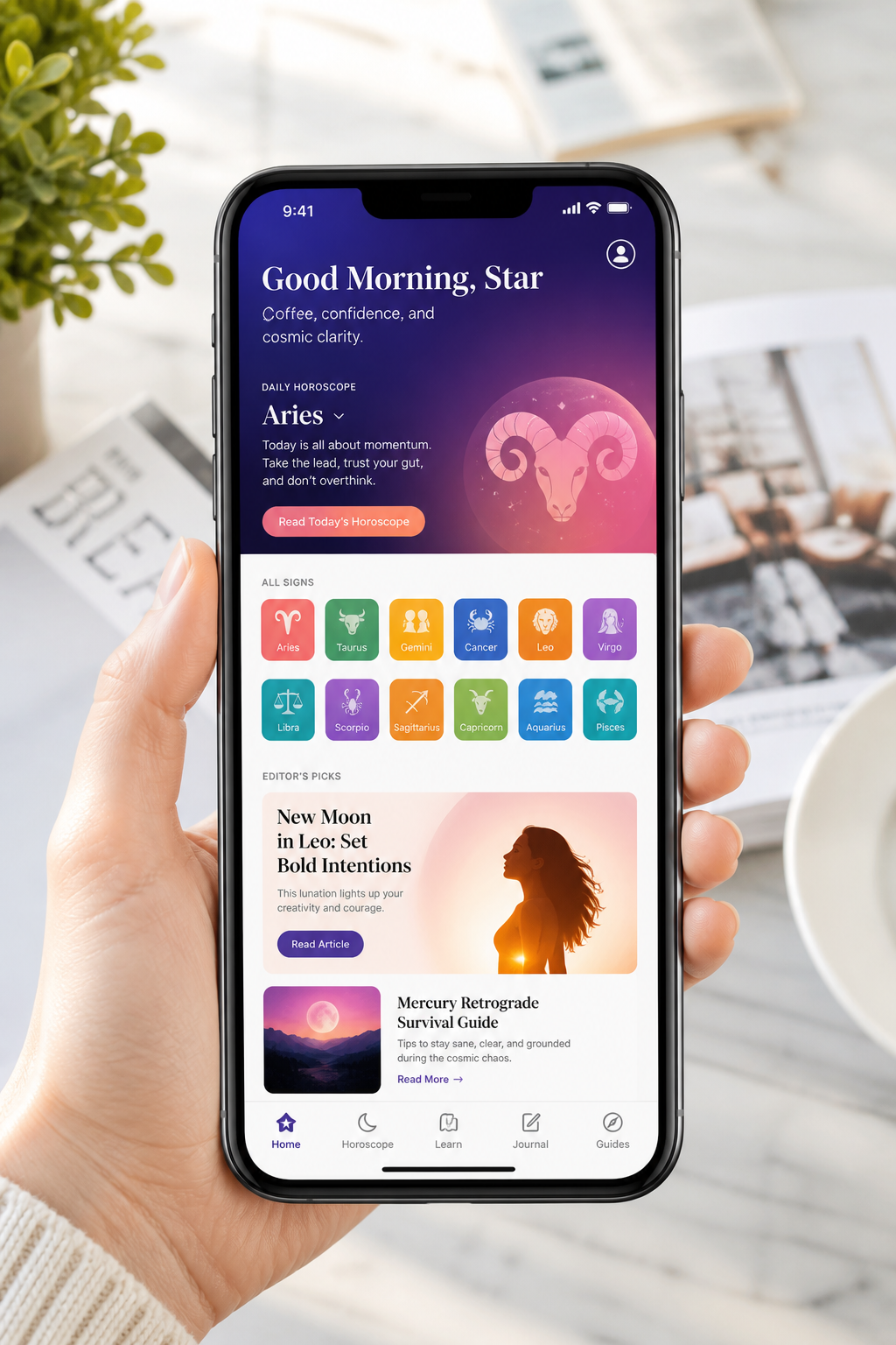 Astrology.com inspired astrology app preview