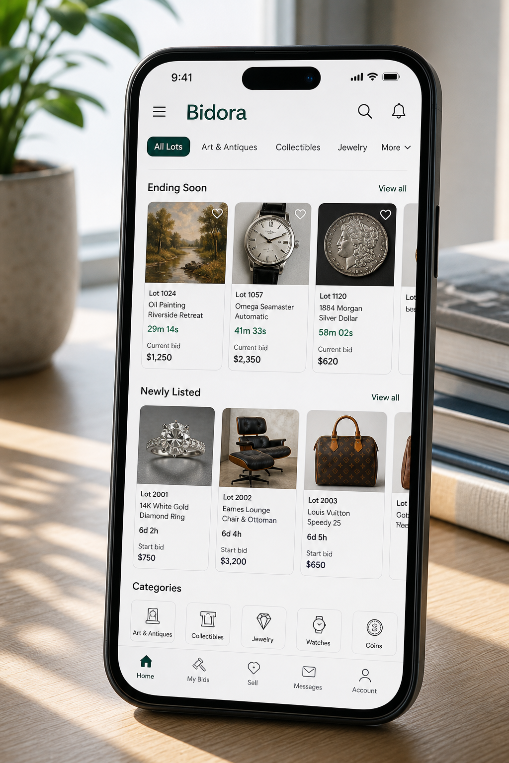 eBay inspired auction app preview