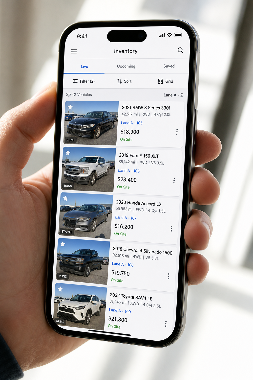 Manheim inspired auction app preview
