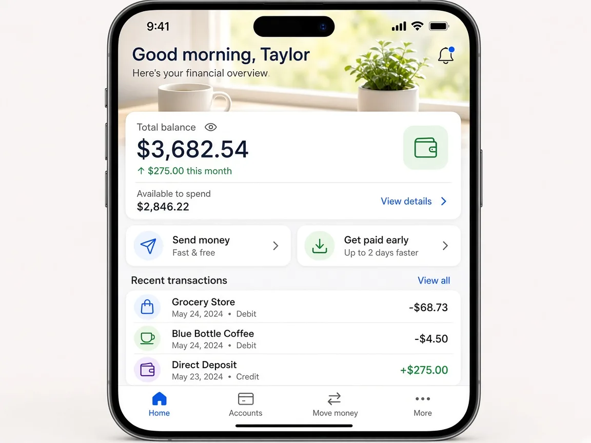 Chime Inspired Banking App banking software app preview