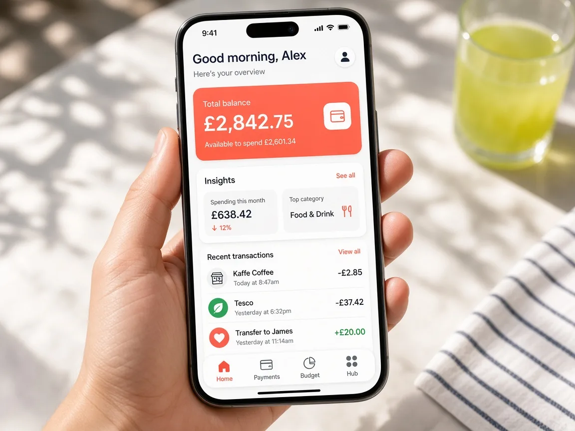Monzo Inspired Banking App banking software app preview