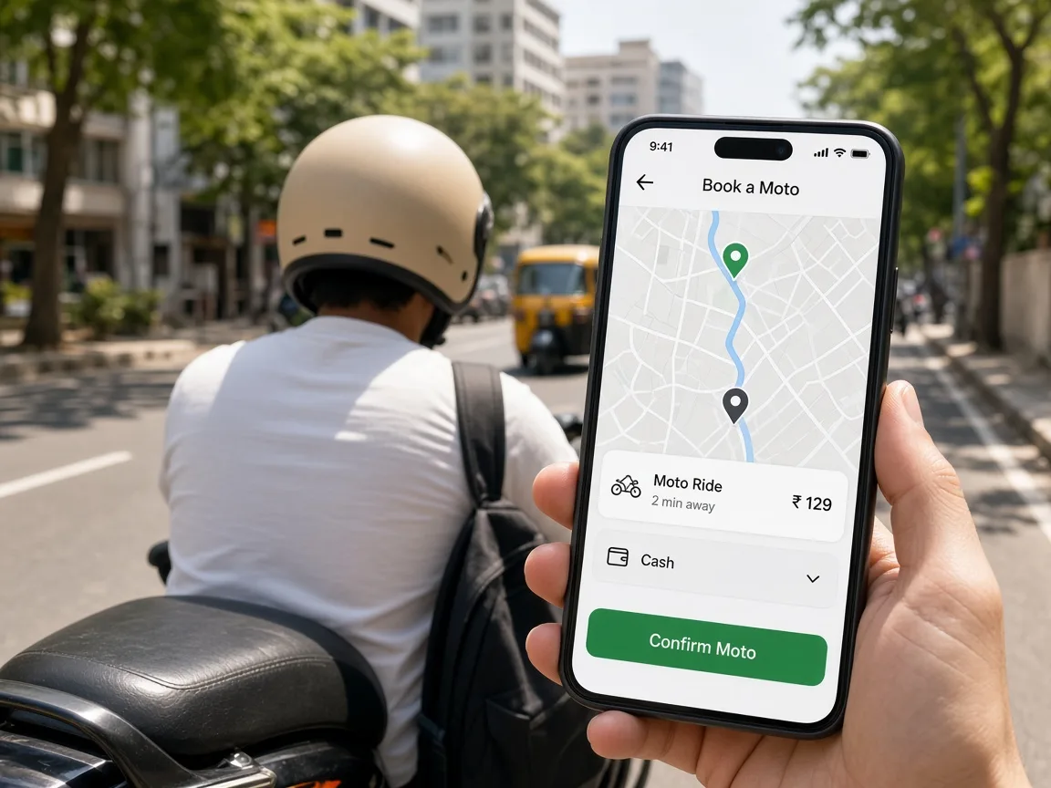 Uber Moto Inspired App bike taxi app preview