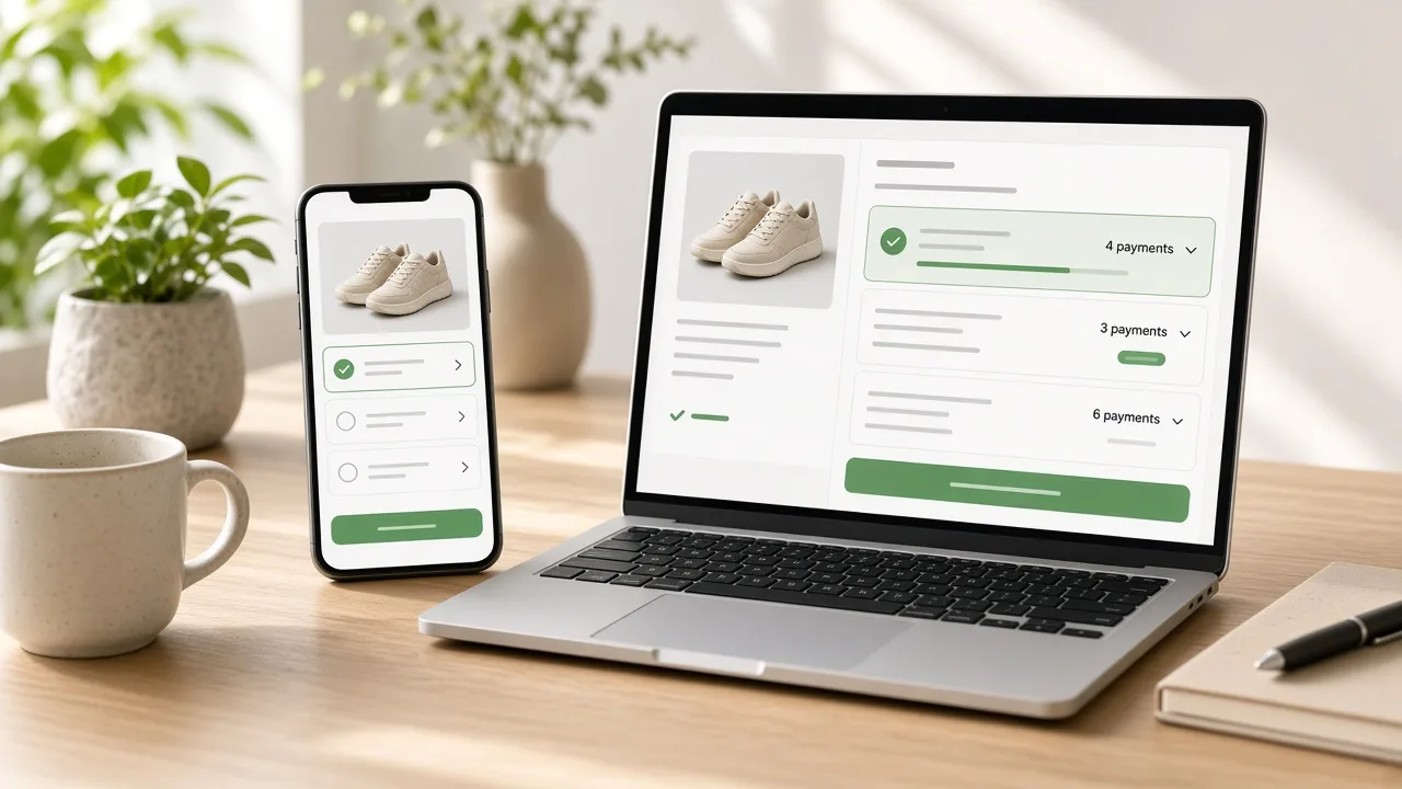 BNPL payment platform connecting customers, merchants, installment plans, secure transactions, and financial management tools
