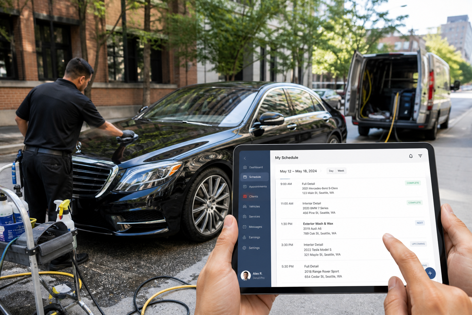 Spiffy inspired car wash app preview