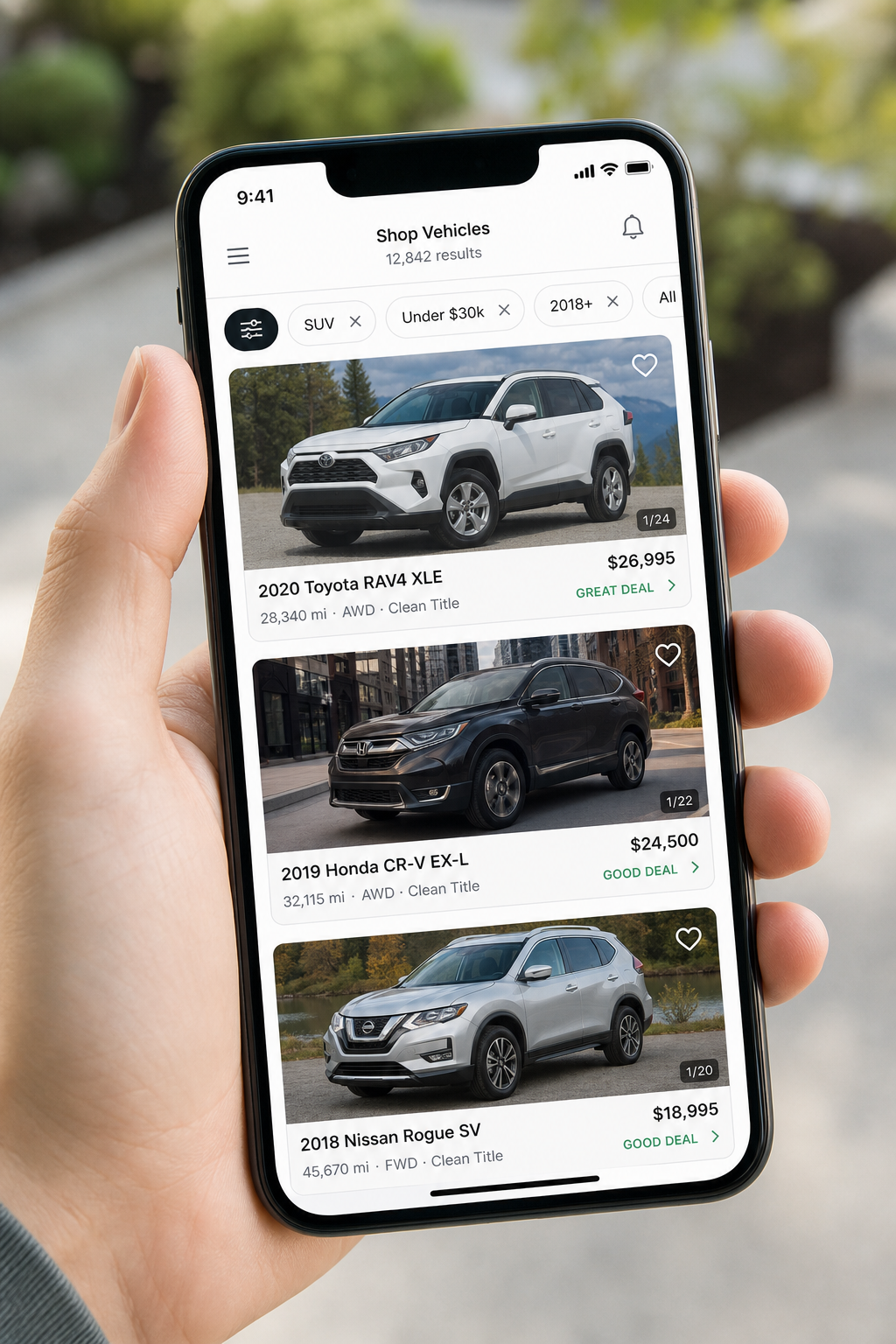 CarGurus inspired classified app preview