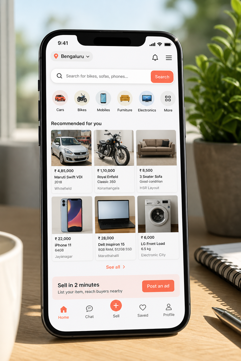 OLX inspired classified app preview