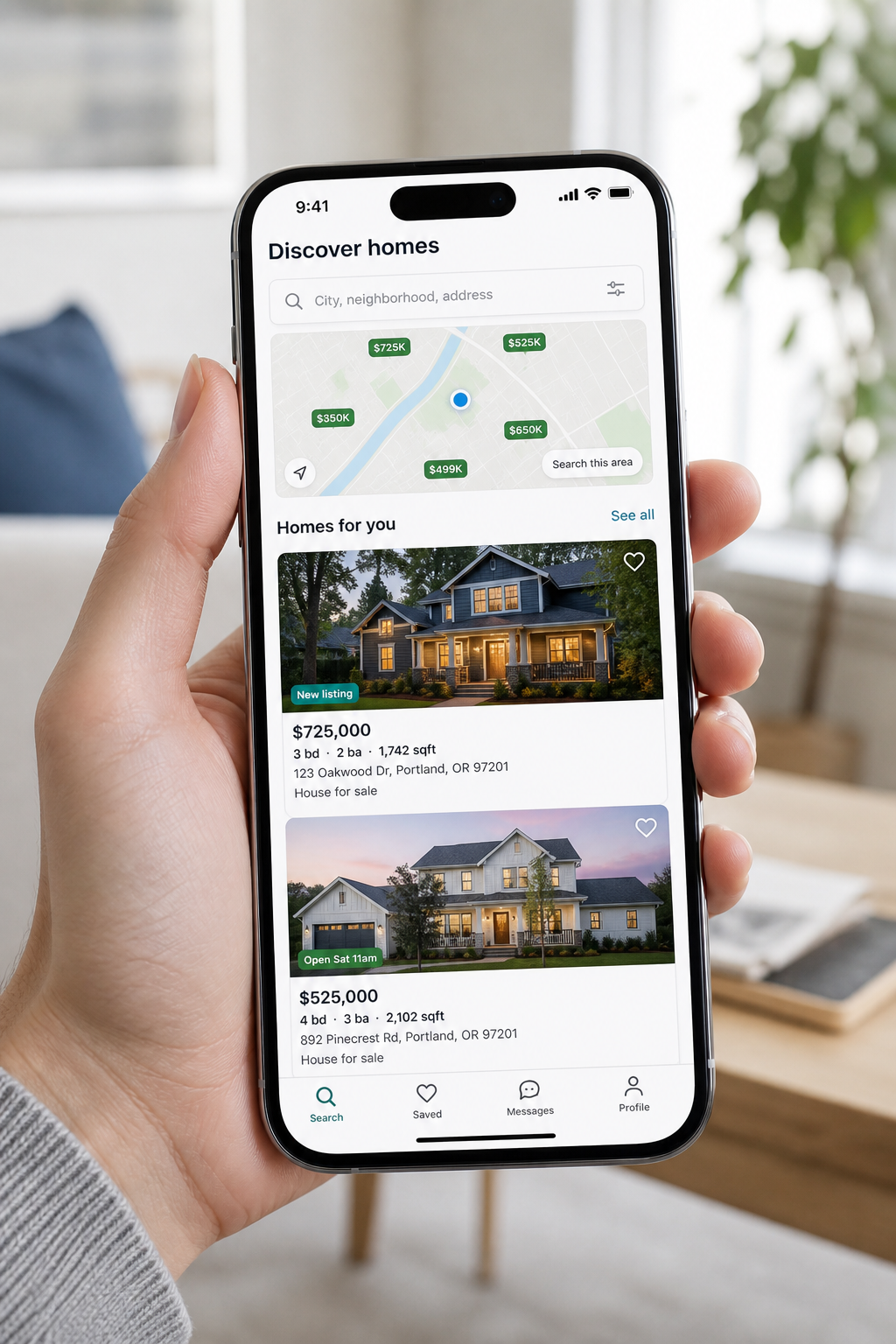 Zillow inspired classified app preview