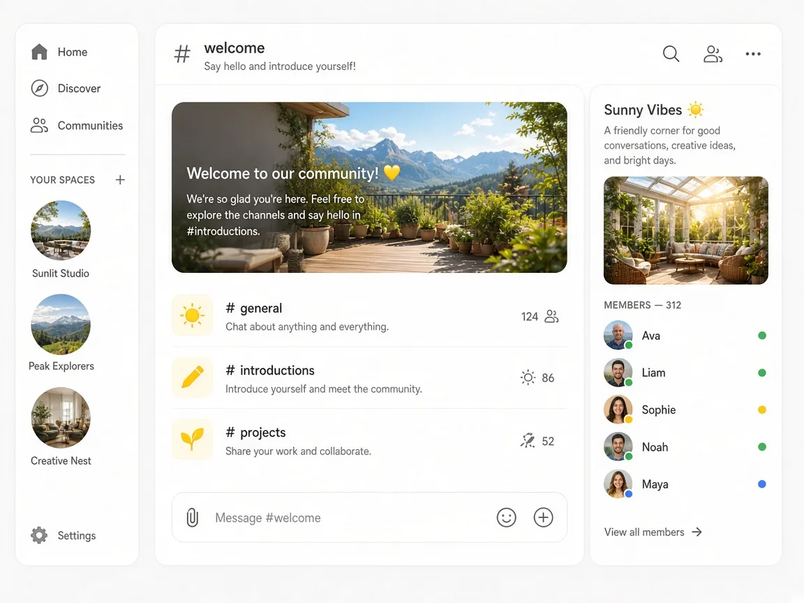 Discord Inspired Community App community app app preview