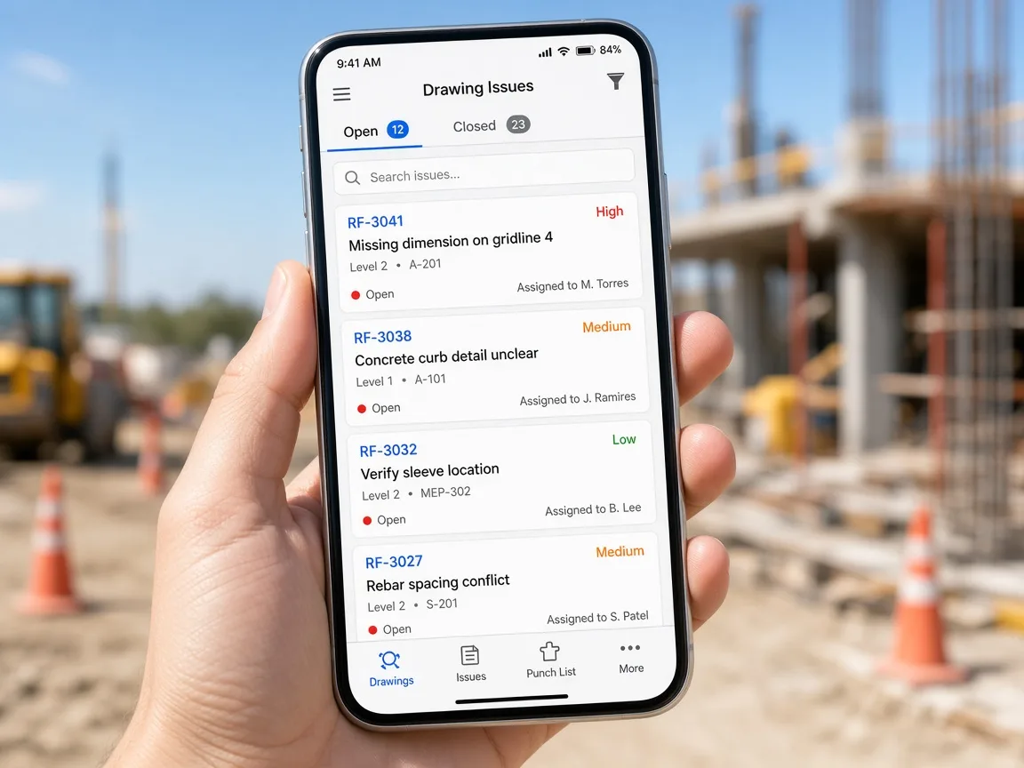 PlanGrid Inspired Software construction app preview