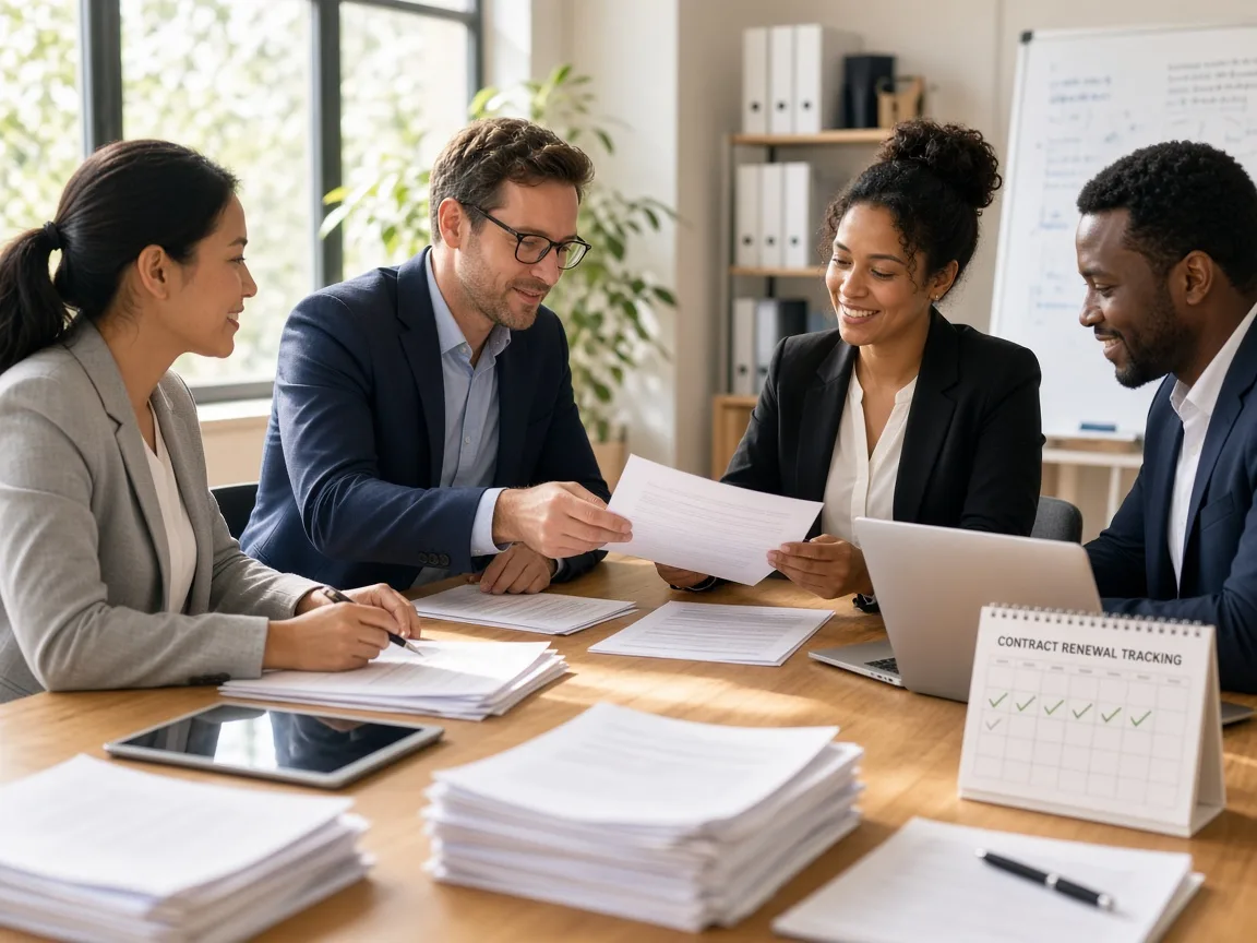 Contract management platform connecting documents, approvals, legal teams, business users, compliance, and renewal tracking
