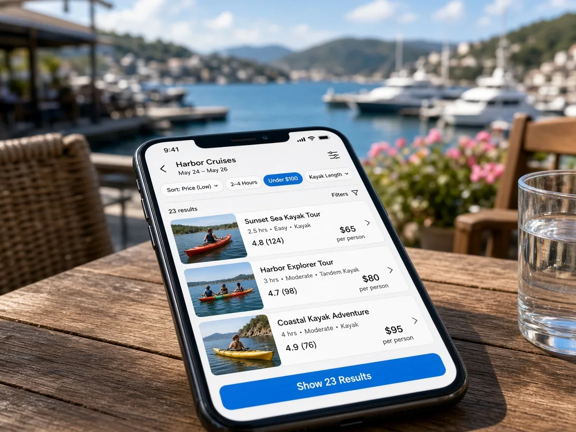 Kayak Inspired Cruise App cruise booking app preview
