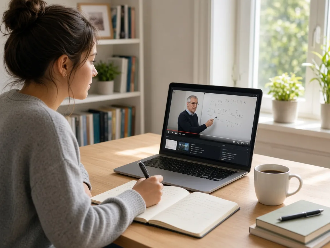 Online learning app with digital courses, video lessons, quizzes, student progress, certificates, and interactive learning content