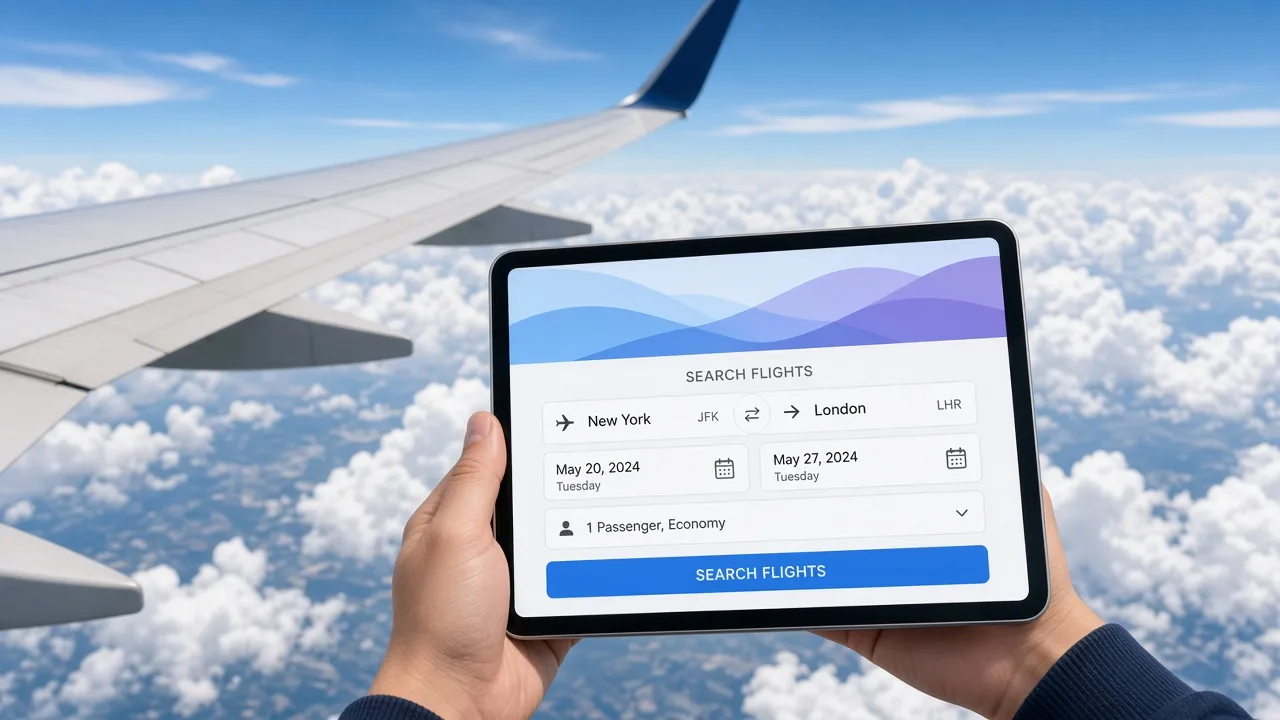 Flight booking technology platform connecting travelers, flights, reservations, payments, tickets, notifications, and travel operations