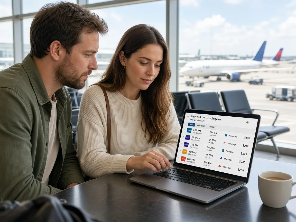 Flight booking marketplace showing flight search, fare comparison, passenger details, reservations, payments, and booking management