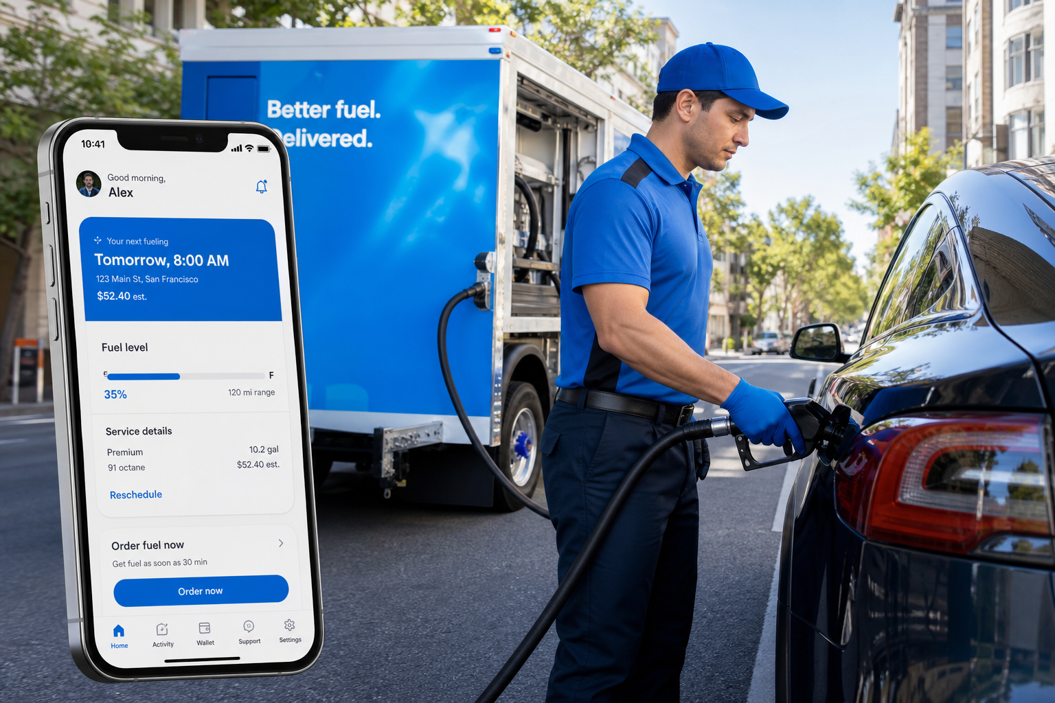 Yoshi Inspired Mobile Fueling Platform fuel-delivery app preview