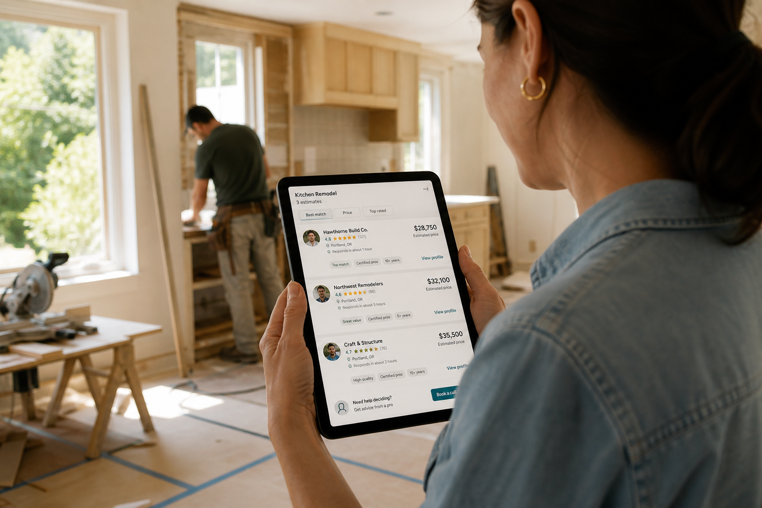 Angi Inspired Contractor Marketplace handyman app preview