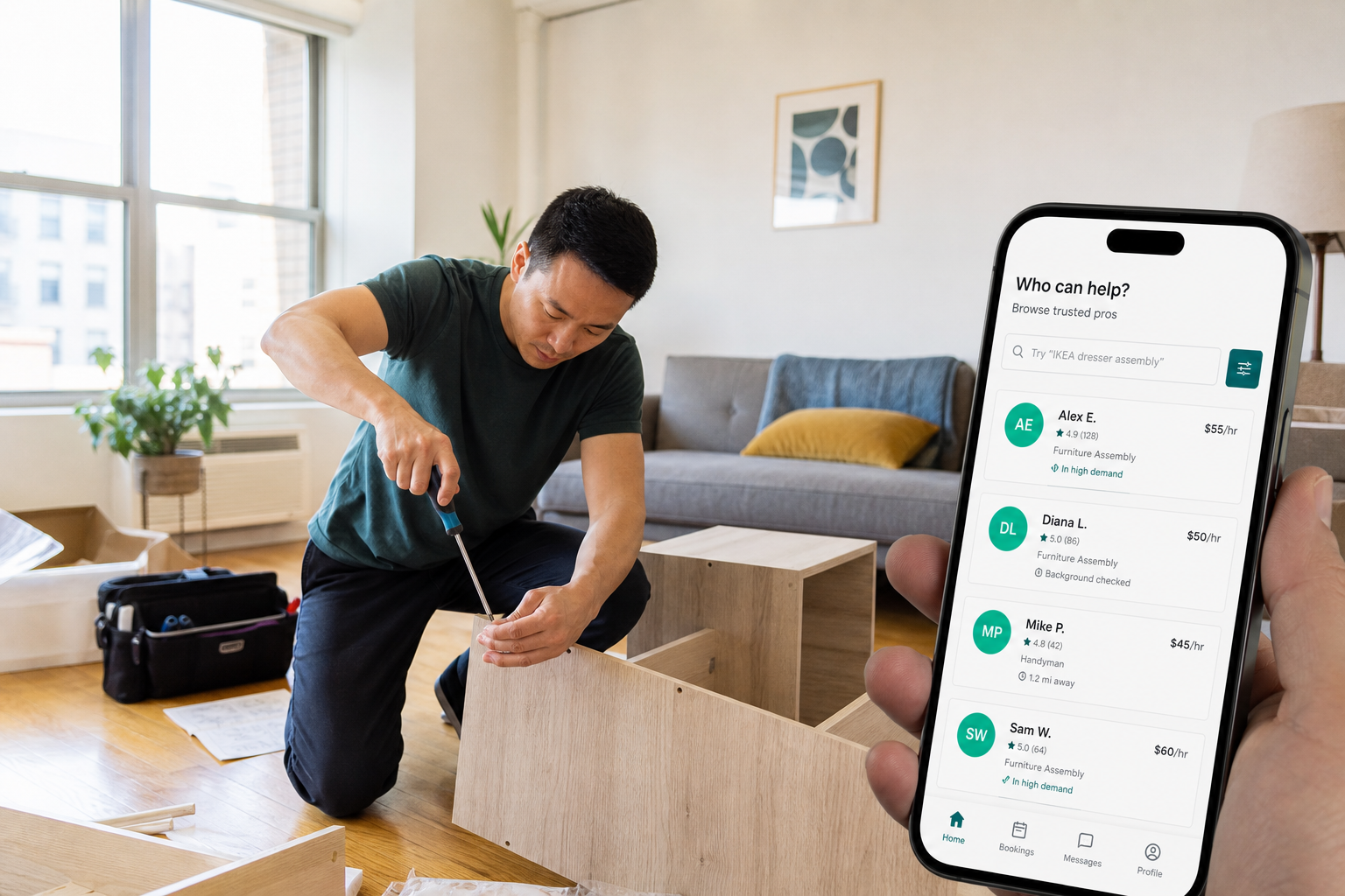 TaskRabbit Inspired Handyman Marketplace handyman app preview