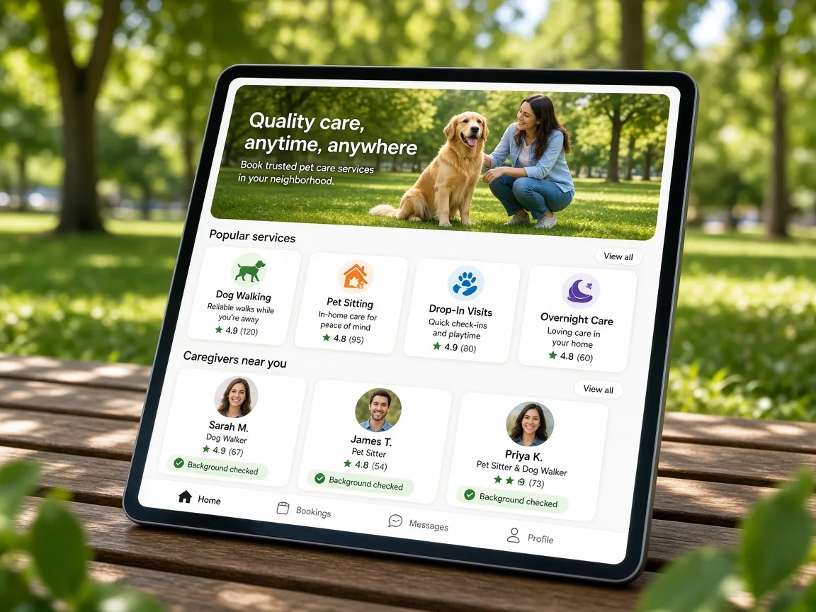 Rover Inspired App home service app preview