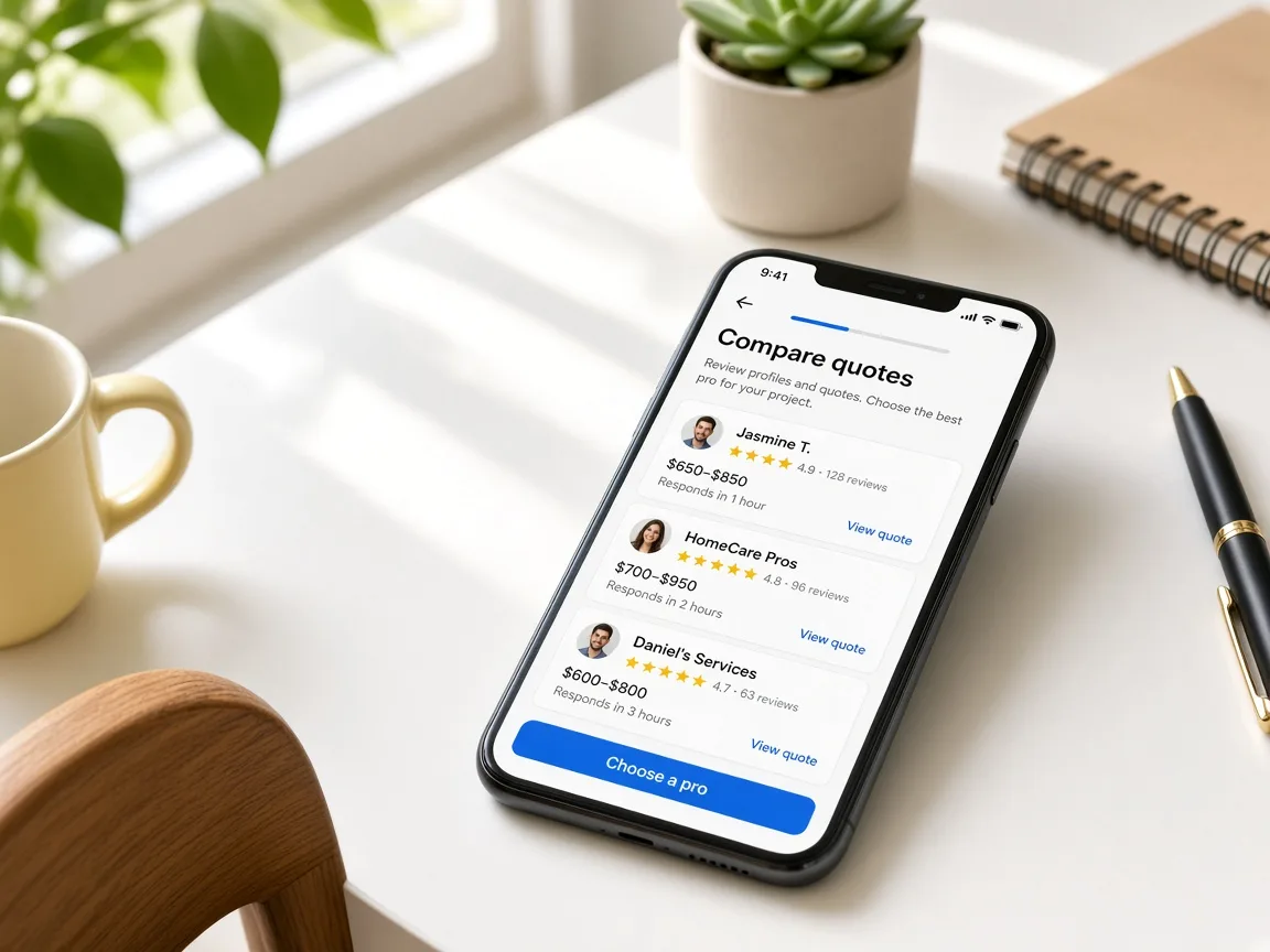 Thumbtack Inspired App home service app preview