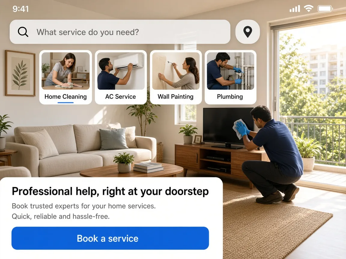 Urban Company Inspired App home service app preview