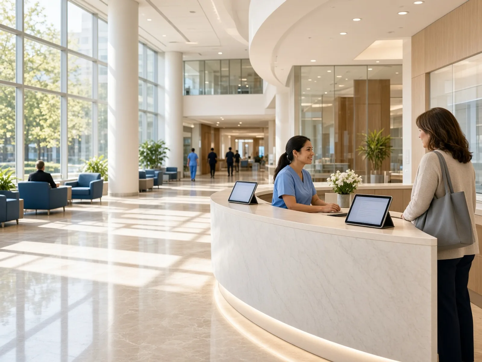 Hospital management platform connecting patient care, doctors, appointments, billing, pharmacy, laboratory, and administration
