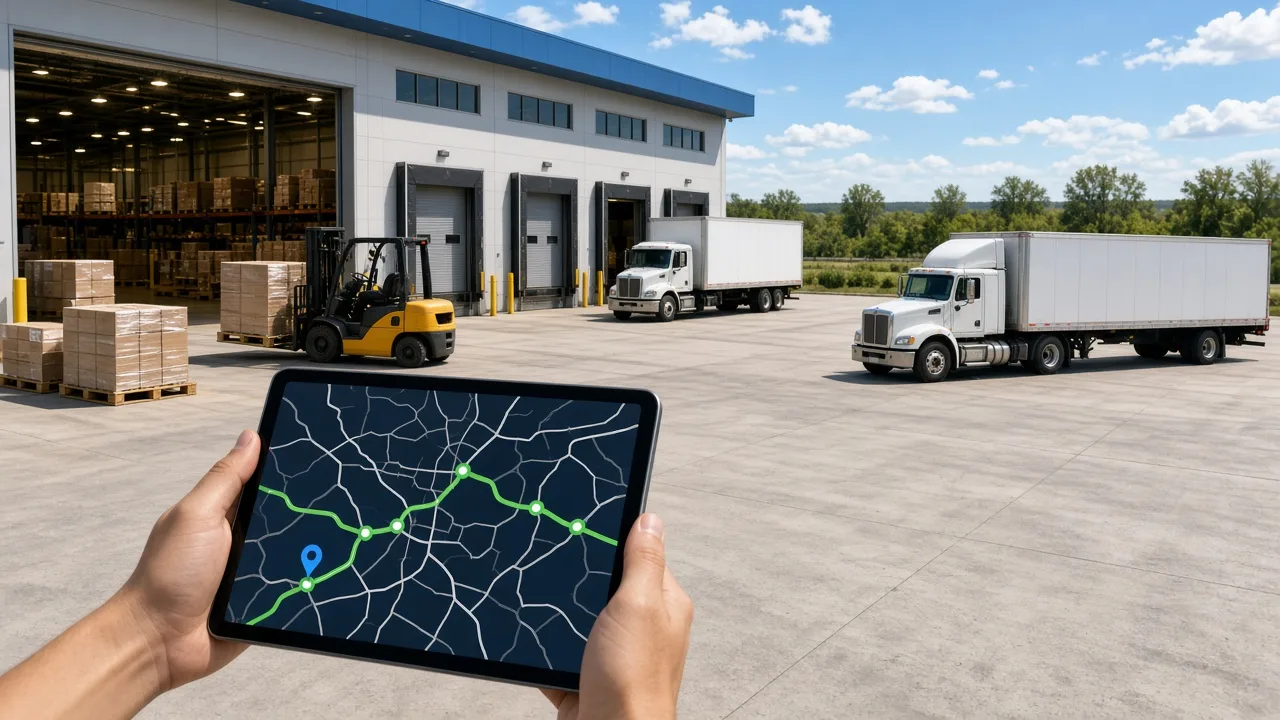 Logistics software connecting shipments drivers warehouses routes tracking and analytics through one digital platform