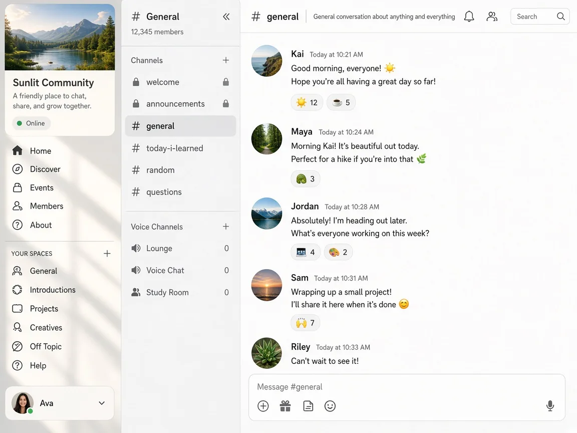 Discord Inspired App messaging app app preview
