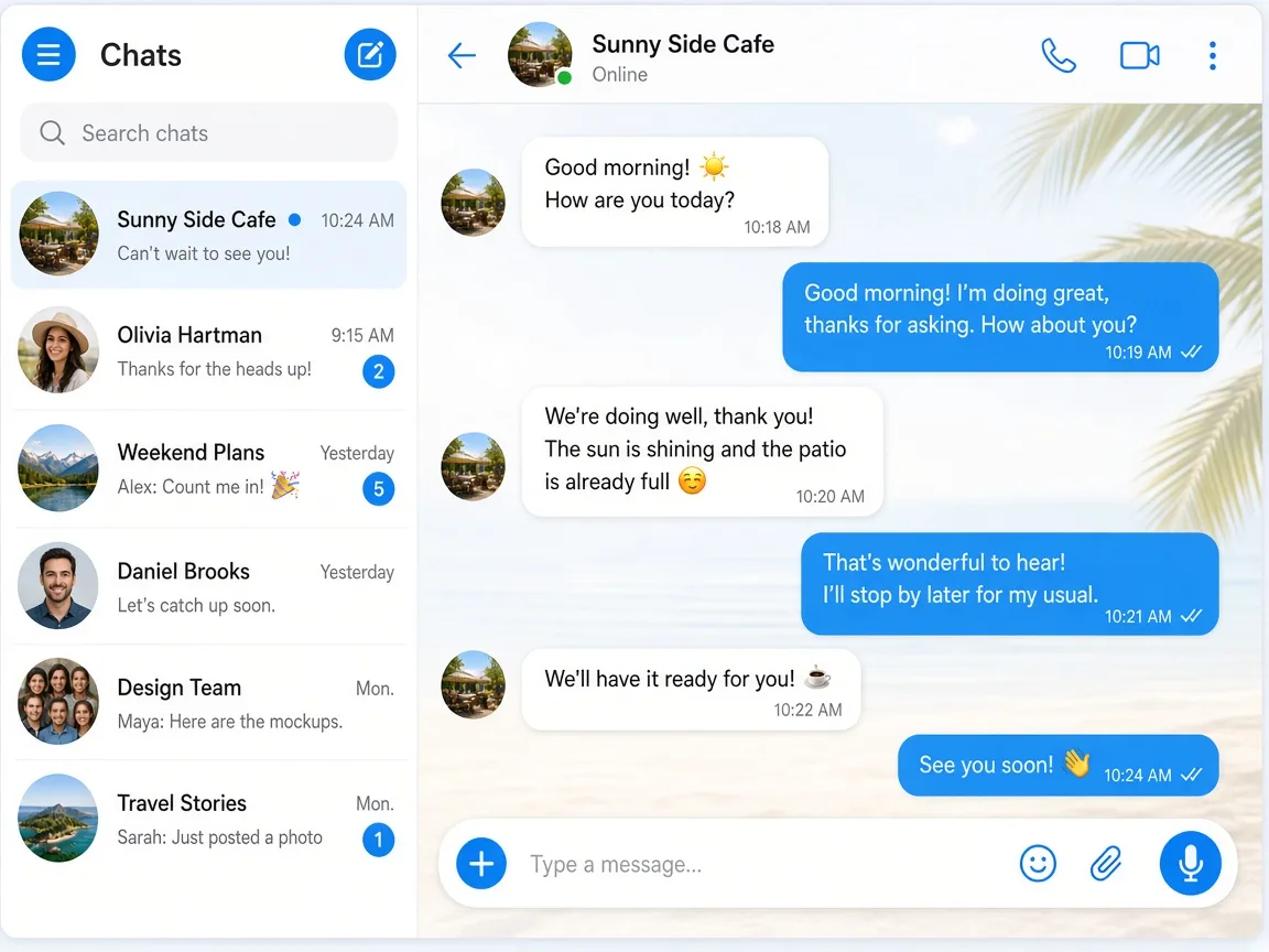 Telegram Inspired App messaging app app preview