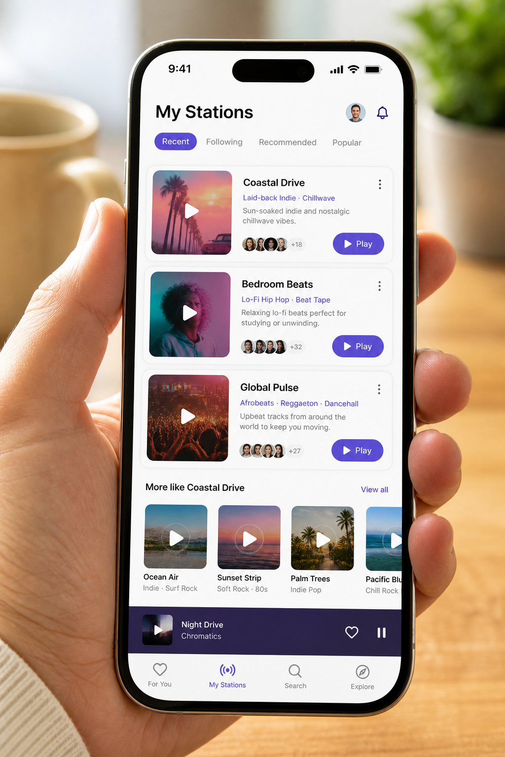 Pandora inspired music streaming app preview