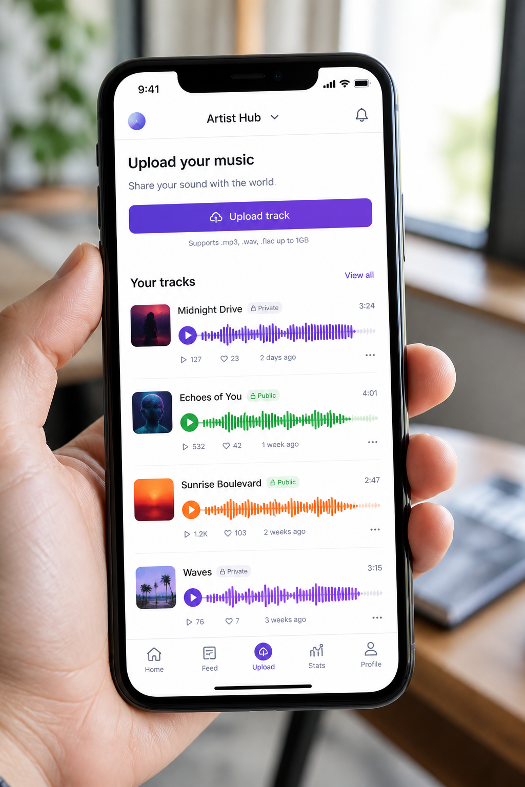 SoundCloud inspired music streaming app preview