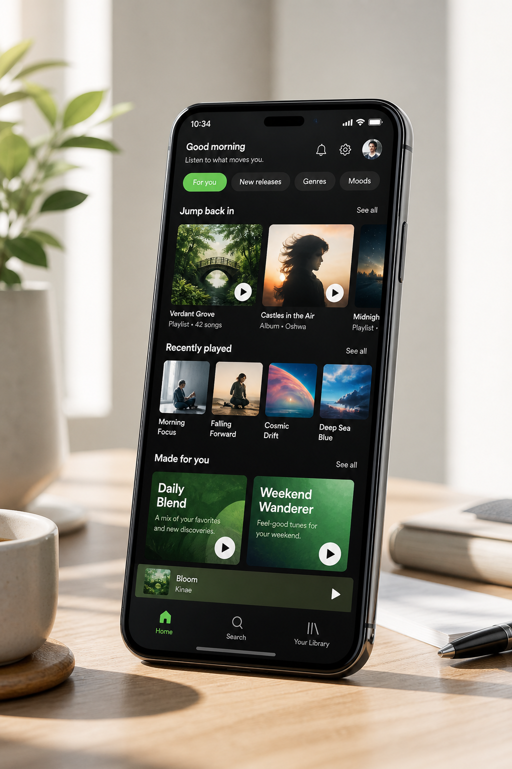 Spotify inspired music streaming app preview