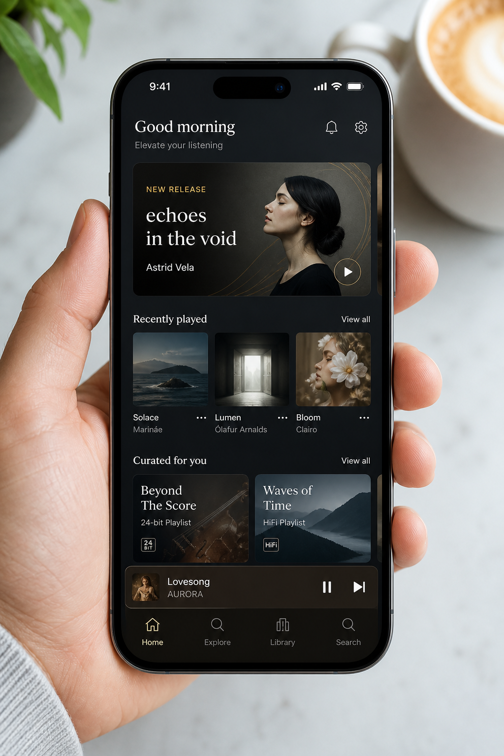 Tidal inspired music streaming app preview