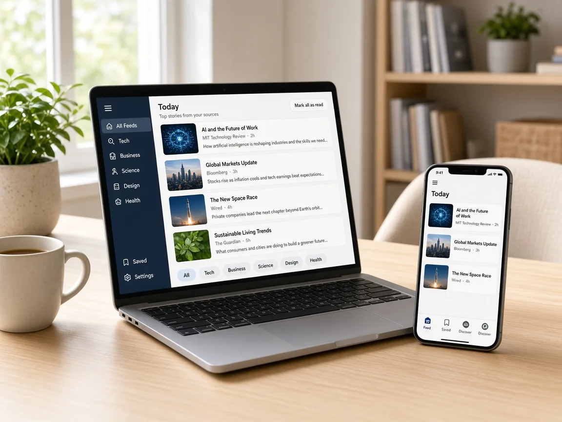 Feedly Inspired App news app preview