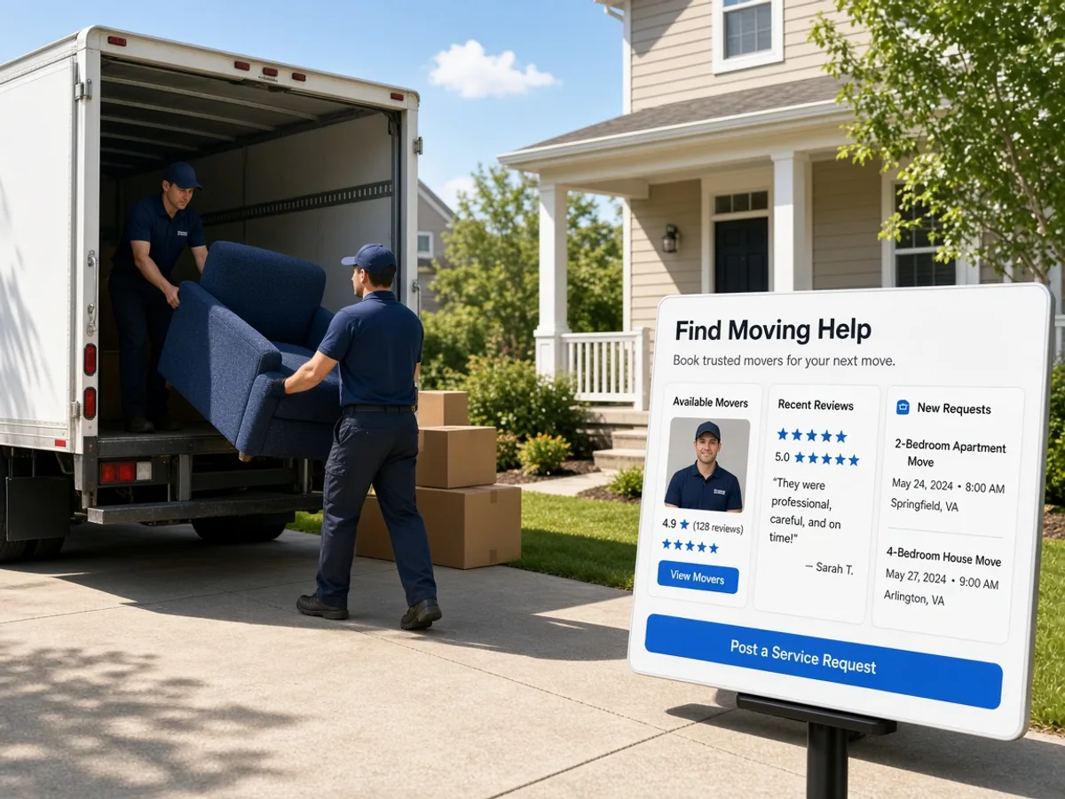 MovingHelp Inspired App packers and movers app preview