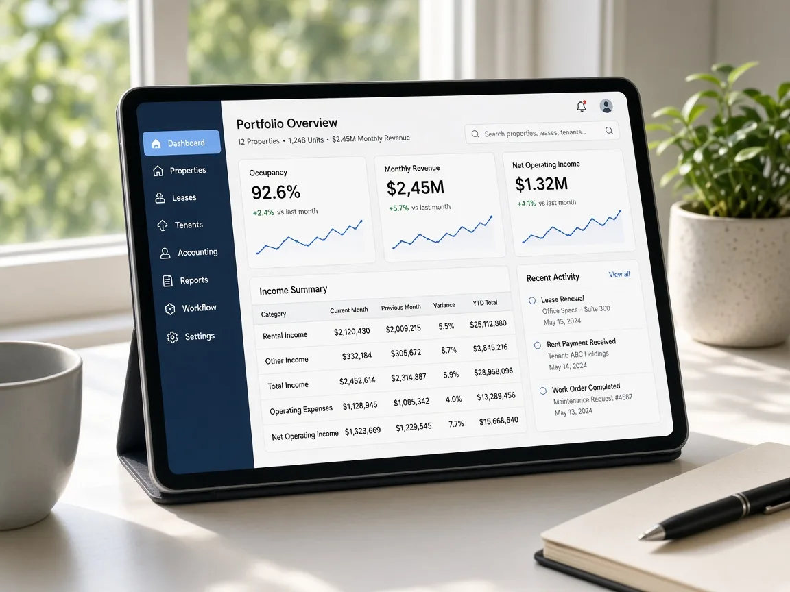 Yardi Inspired Property Platform property management software preview