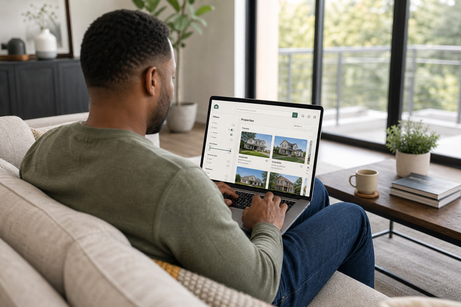 Property marketplace application with listings search filters inquiries and property discovery