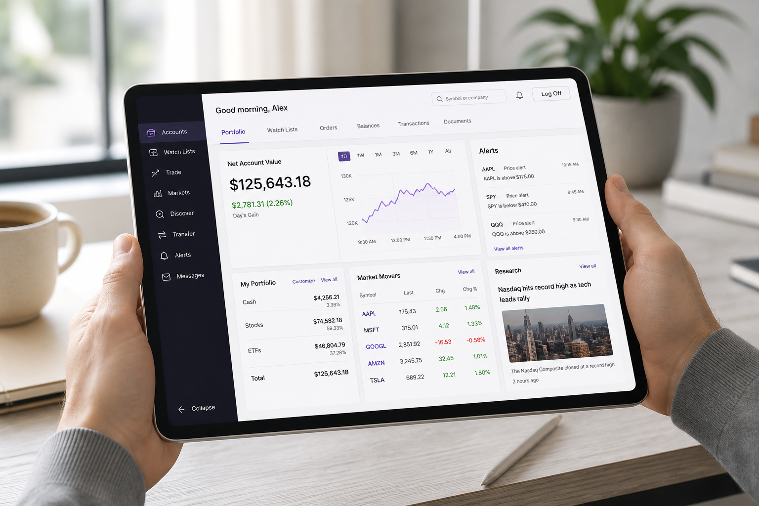 E*TRADE inspired driver app preview